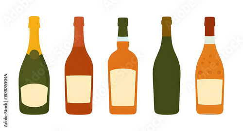 alcohol bottles, liquor collection, beverage bottles, bar drinks, wine bottles, whiskey bottle, vodka bottle, rum bottle, beer bottles, glass containers, drink set, alcohol illustration, bar menu desi