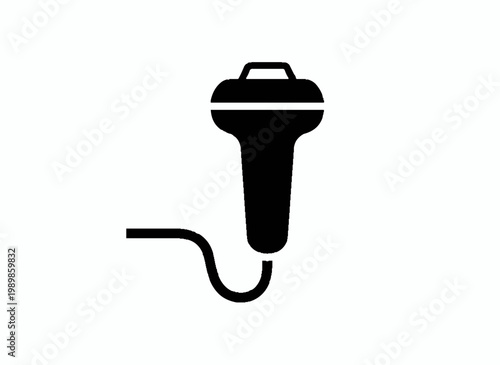 Ultrasound Icon: A sleek, minimalist icon of an ultrasound probe, representing the crucial tool in medical diagnostics and imaging.