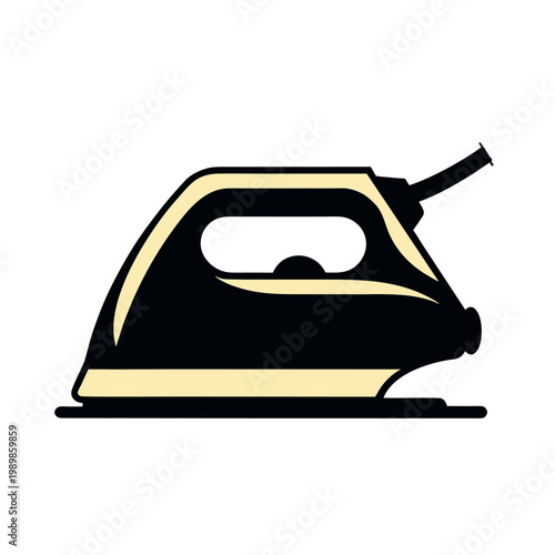 Old School Electric Iron Press Silhouette Illustration