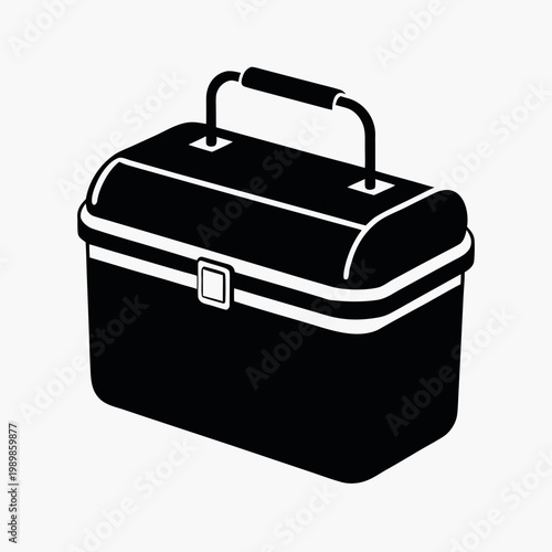 Old School Lunchbox Metal Handle Silhouette Illustration