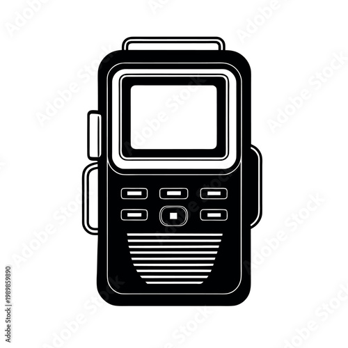 Old School Pager Belt Clip Silhouette Illustration