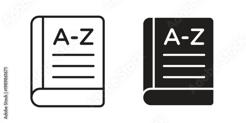 Bild auf Leinwand Glossary icon in line design. editable stroke icon vector. EPS10
