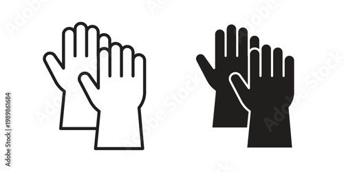 Tableau sur toile Gloves icon in line design. editable stroke icon vector. EPS10