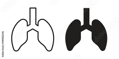 Human lungs icon in line design. editable stroke icon vector. EPS10
