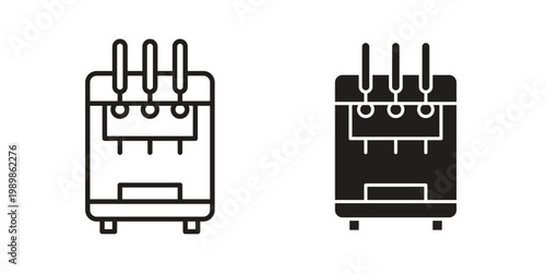 Ice cream maker icon in line design. editable stroke icon vector. EPS10