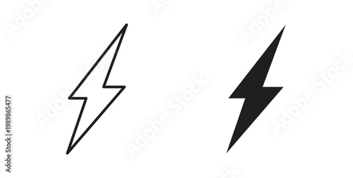 Thunder bolt icon vector pictogram pack. icon vector template