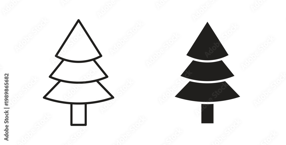 Fototapeta premium Tree christmas icon vector pictogram pack. icon vector template