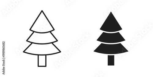 Tree christmas icon vector pictogram pack. icon vector template