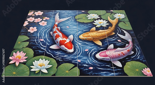 thai art painting house   Floor Tile Picture.