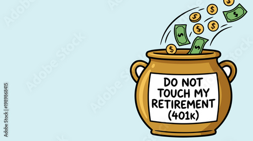 401k Contribution Growth Concept with Plant and Coins Vector