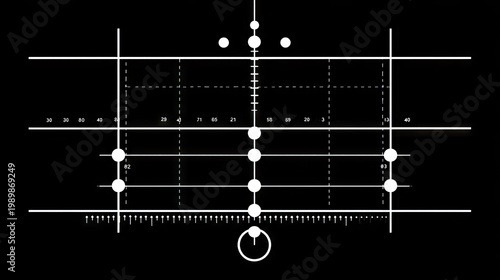 Digital heads up display element shows crosshairs and measurement markings on a black background