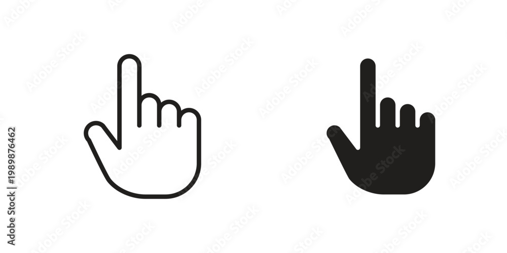 Obraz premium Hand pointer icon for ui app design and web designs