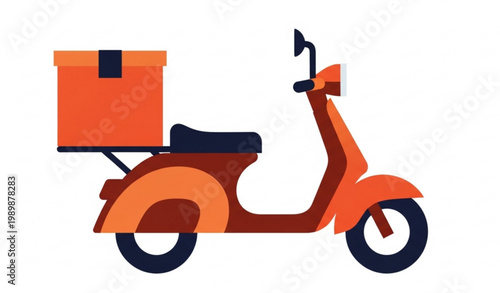 Delivery Scooter Flat Minimal Vector