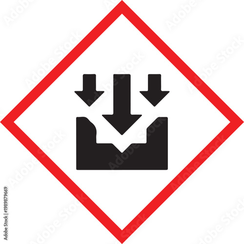 Corrosive hazard symbol pictogram indicating danger of material damage vector illustration for safety signage and chemical warnings