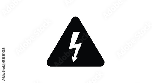 Black triangular warning sign displaying a yellow lightning bolt symbol