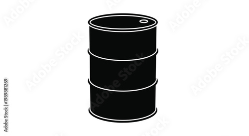 Simple black and white illustration of a cylindrical metal drum or barrel