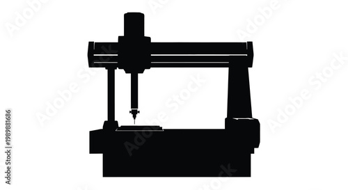 Silhouette of a precision machine tool likely a coordinate measuring machine