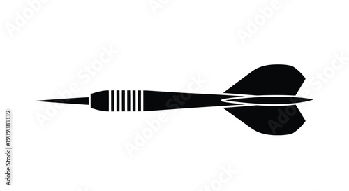 A black silhouette of a dart pointed forward isolated on white