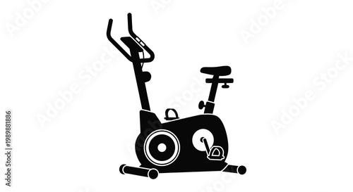 Black silhouette of an exercise bike viewed from the side