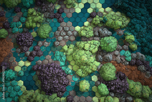 Minimalist Hexagon Map Design for Infographics