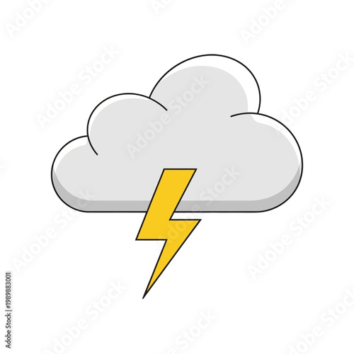 Cloud with lightning bolt icon for weather forecast.