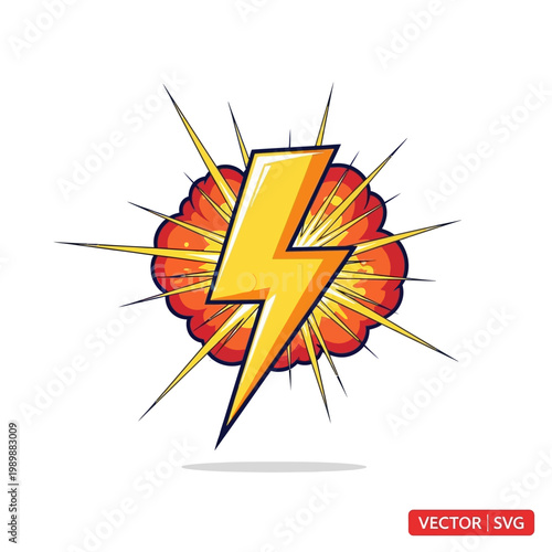 Comic Book Style Lightning Bolt Explosion.