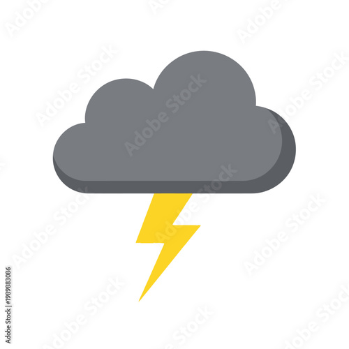 Dark Storm Cloud with Yellow Lightning Bolt Icon.