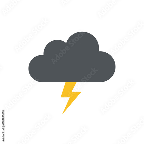 Dark Storm Cloud with Lightning Bolt Icon 2.