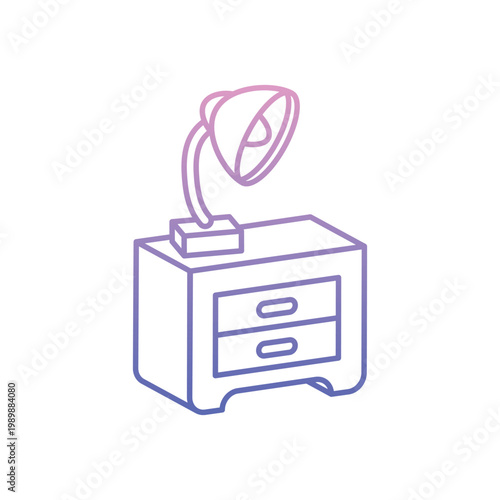 Bedside Table icon clean and modern vector illustration