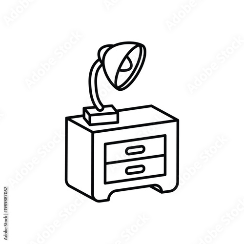 Bedside Table icon clean and modern vector illustration
