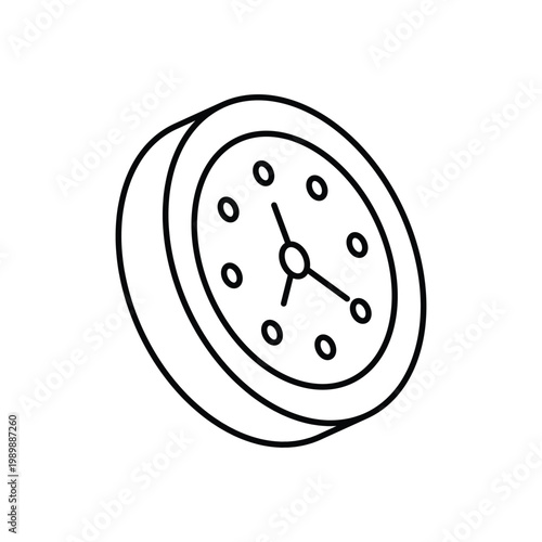 Clock icon clean and modern vector illustration