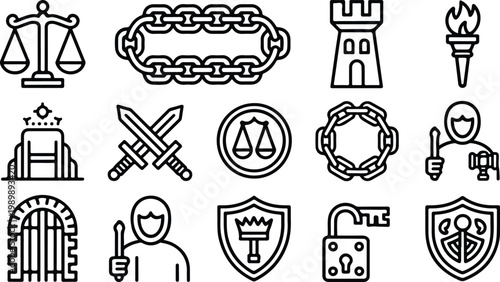 Gallows Silhouette Icon Collection Set