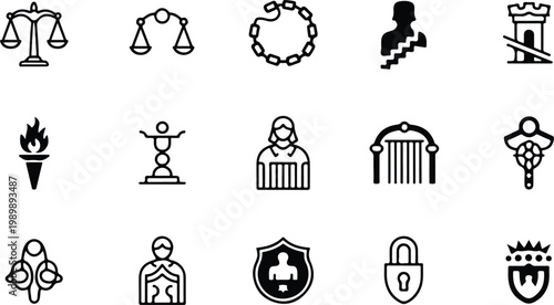 Gallows Silhouette Icon Collection Set