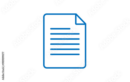 blue document icon minimal file symbol on transparent background png file type