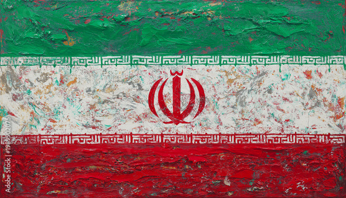 Iran Flag Encaustic Art: Contemporary Symbolism