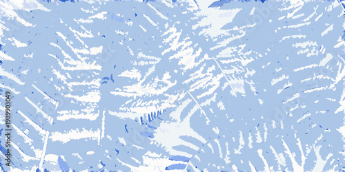 Abstract blue and white textured background resembling frozen patterns
