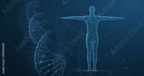 Human DNA. Medical technology, gene evolution, cellular health, nervous system, DNA research, molecular biotechnology, genetic research, biological cloning, scientific biochemistry concept