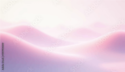 Soft pastel landscape evokes tranquility, with gentle hills and a dreamy ambiance creating a serene visual experience.