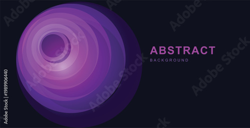 Abstract Purple Gradient Sphere Dark Background Vector Illustration Presentation Website Banner Social Media Design