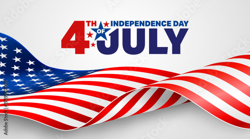 4th of July poster template.USA independence day celebration with American flag.USA 4th of July promotion advertising banner template for Brochures,Poster or Banner.Vector illustration EPS 10