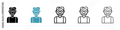 Hipster vector icon logo or illustration