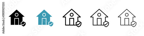 House insurance vector icon logo or illustration