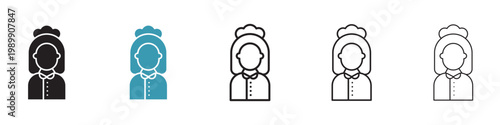 Maid vector icon logo or illustration