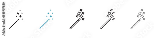 Magic wand vector icon logo or illustration