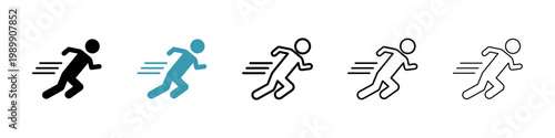 Man fast run vector icon logo or illustration