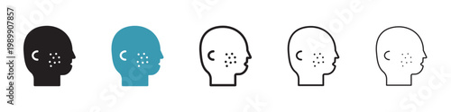 Man acne on face vector icon logo or illustration