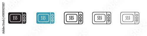 Microwave oven vector icon logo or illustration