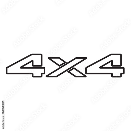 4x4 outline logo off road vehicle symbol four wheel drive icon