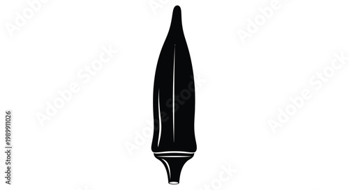 A striking black silhouette of a long slender vegetable