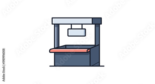A simple illustration of a ticket booth.